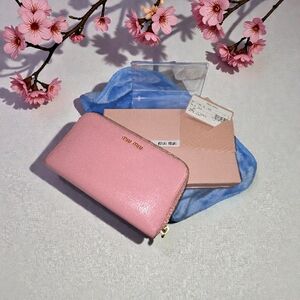 Miu Miu Light Pink Zip-Around Wallet